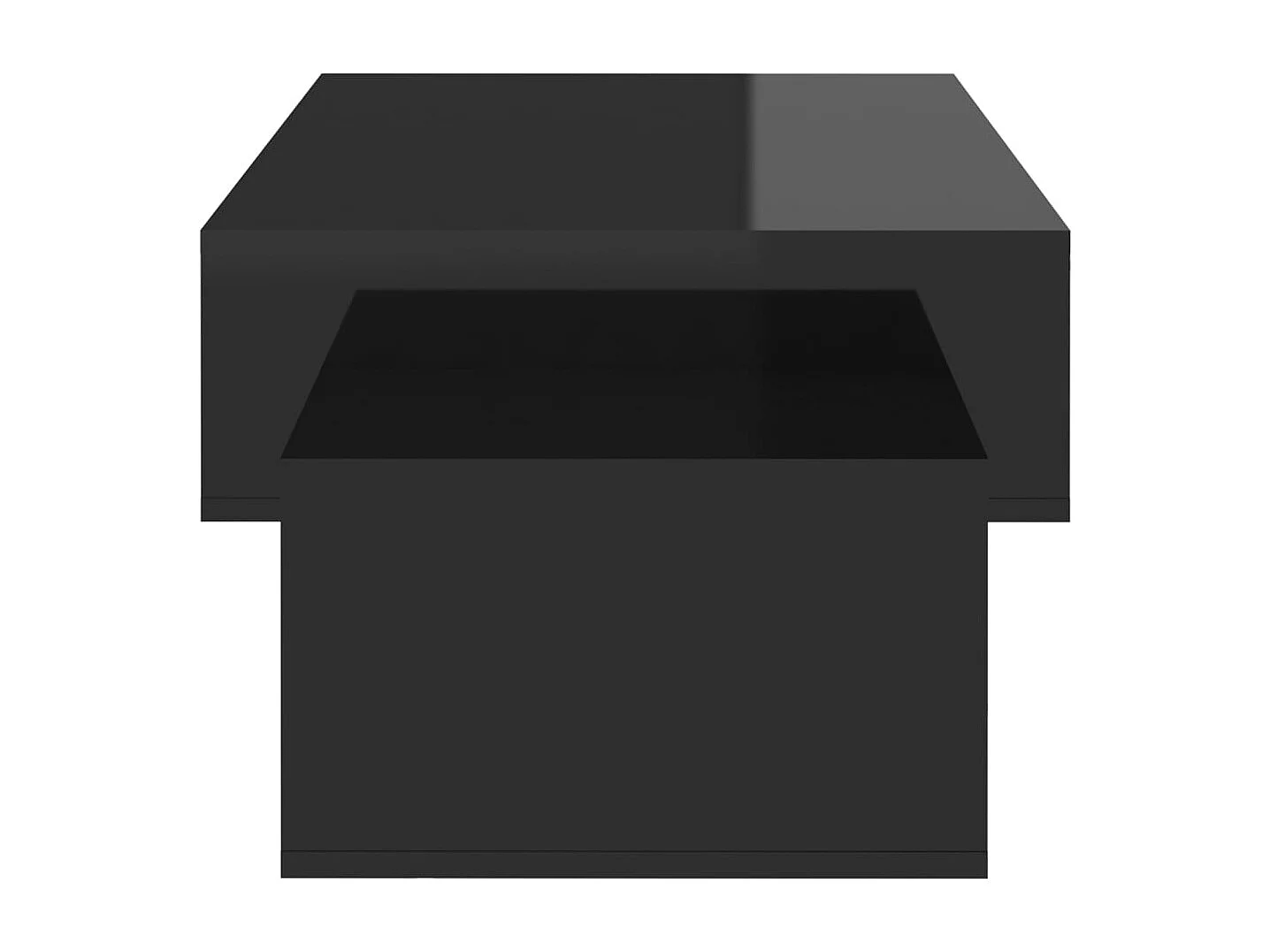 Table basse noir brillant 105x55x32 cm bois d'ingénierie