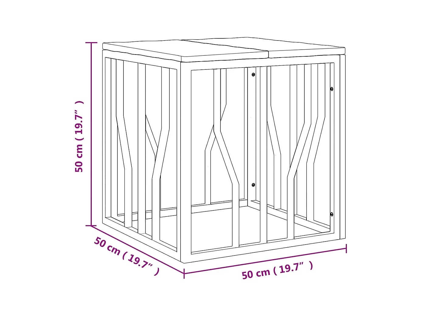 Couchtisch Golden Edelstahl und Altholz Massiv
