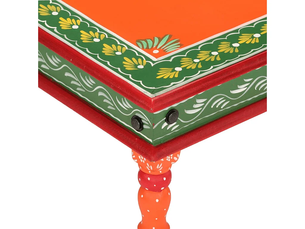 Salontafel handbeschilderd massief mangohout oranje