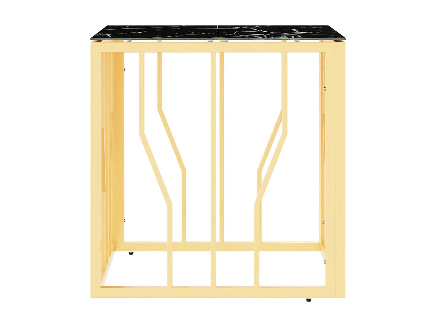 Table basse doré 50x50x50 cm acier inoxydable et verre