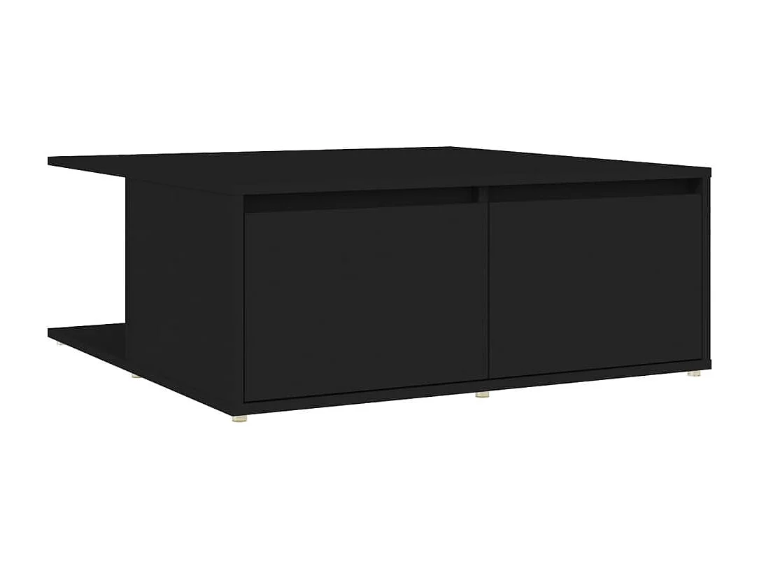 Table basse noir 80x80x31 cm bois d'ingénierie
