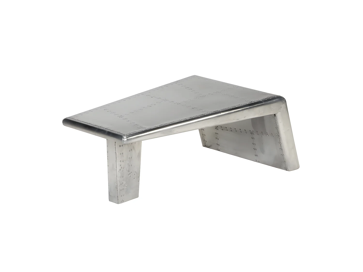 Mesa de centro estilo aviador vintage de aluminio