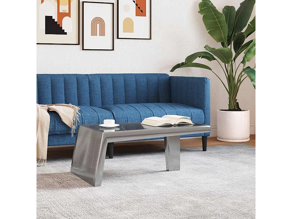 Table basse Aviator Style d'avion vintage Aluminium