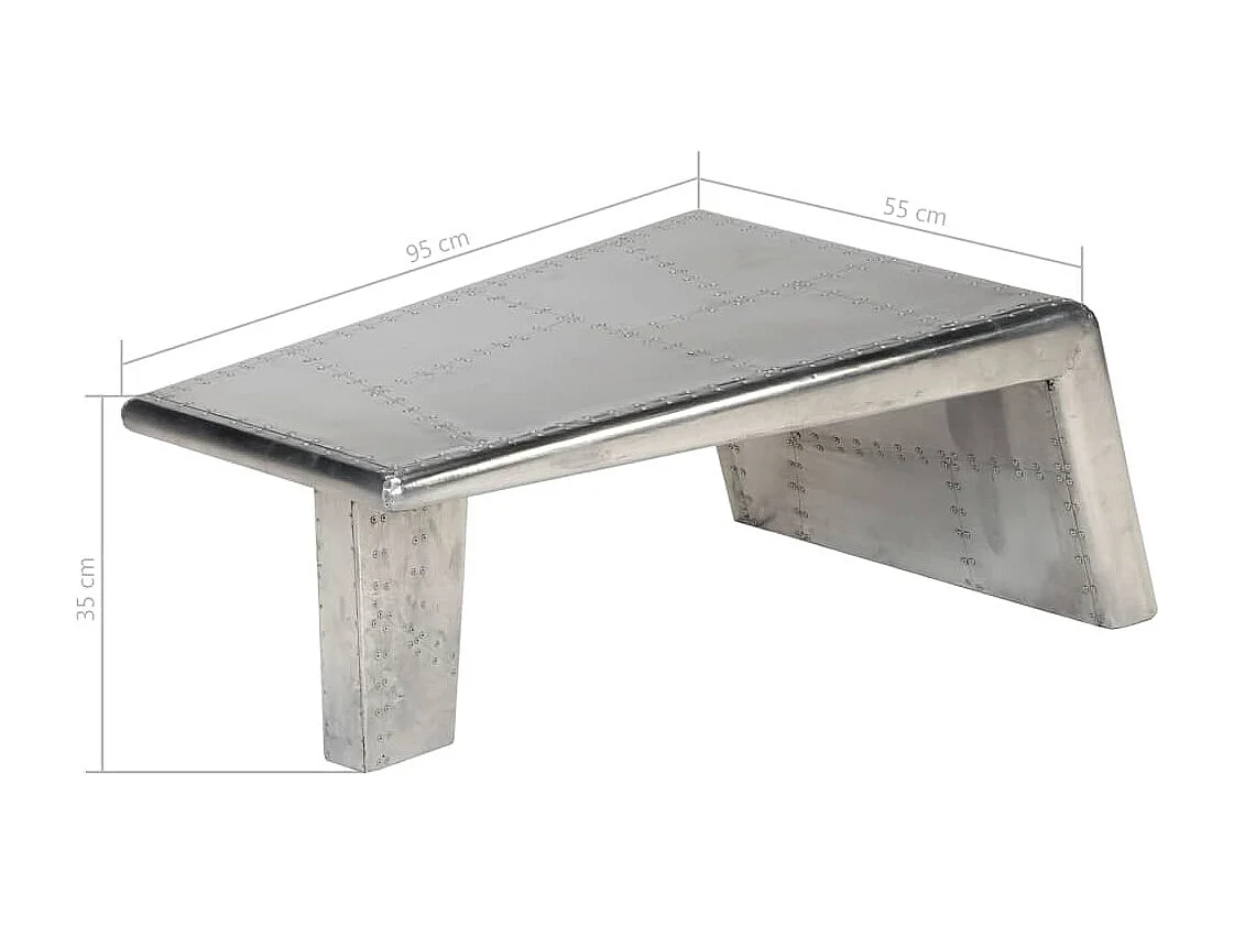Table basse Aviator Style d'avion vintage Aluminium