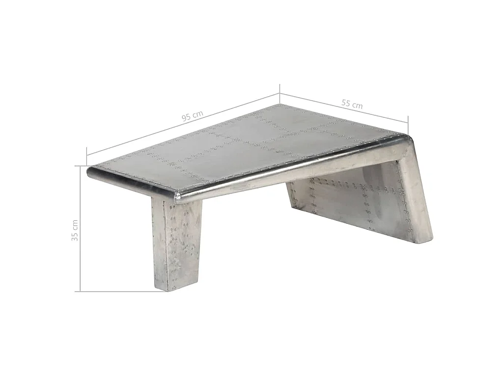 Table basse Aviator Style d'avion vintage Aluminium