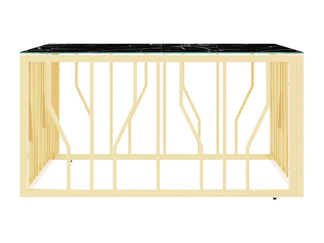 Table basse doré 80x80x40 cm acier inoxydable et verre
