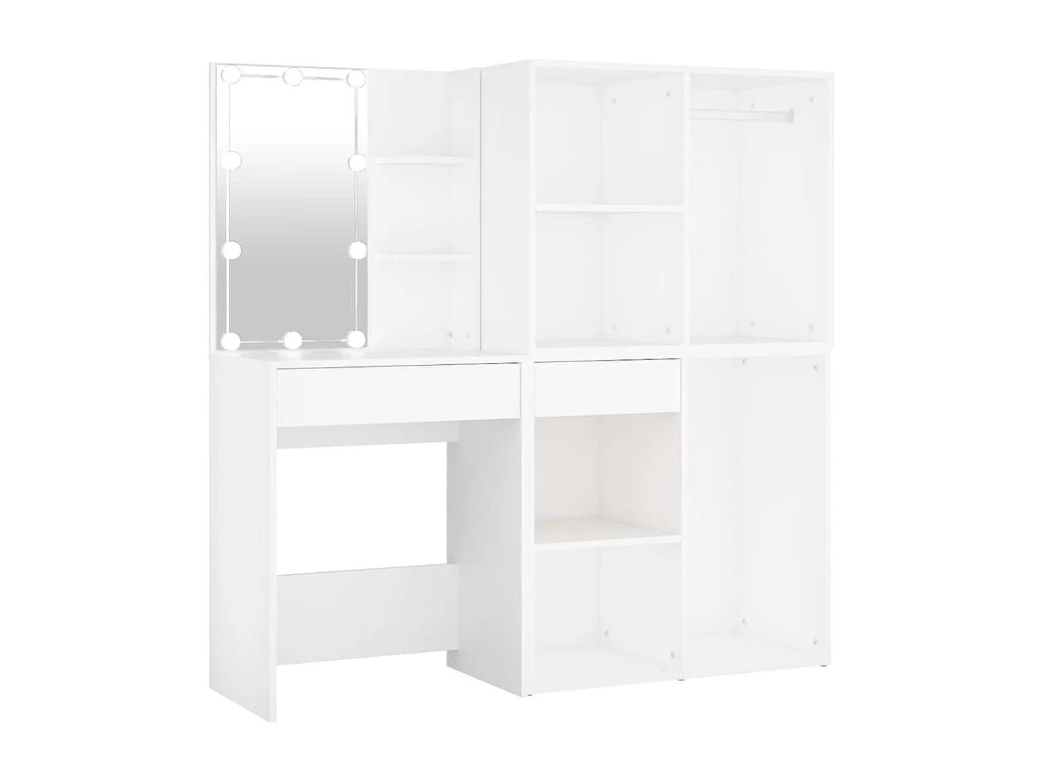 Penteadeira LED com 2 armários 60 x 40 x 140 cm madeira de engenharia branca 02_0006304