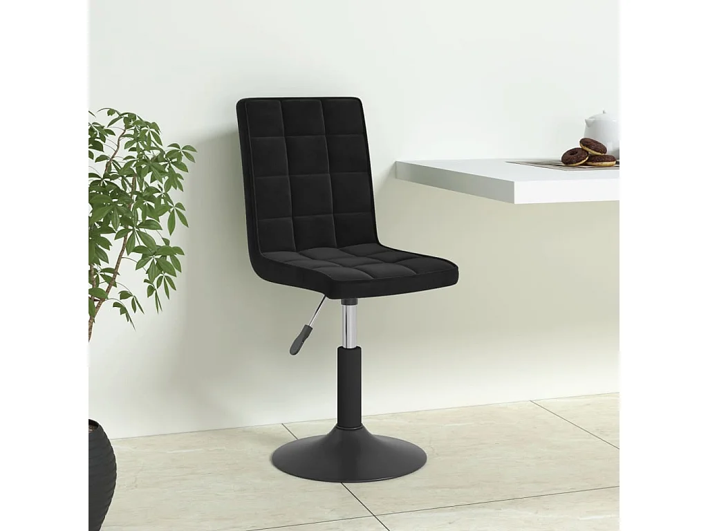 Chaises pivotantes à manger lot de 4 noir velours