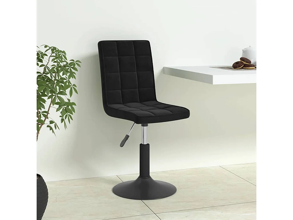 Chaises pivotantes à manger lot de 4 noir velours