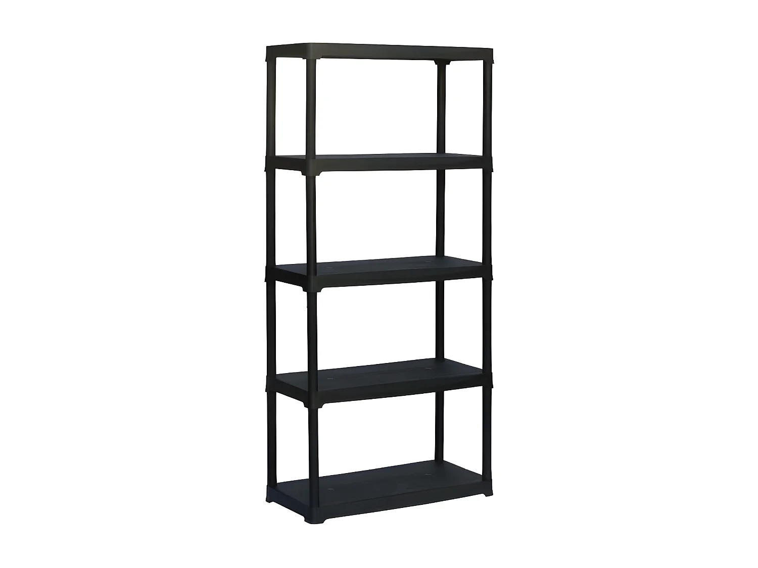 Étagère 5 tablettes TOOD h176x90x40 - Noir, Droite, À poser au sol