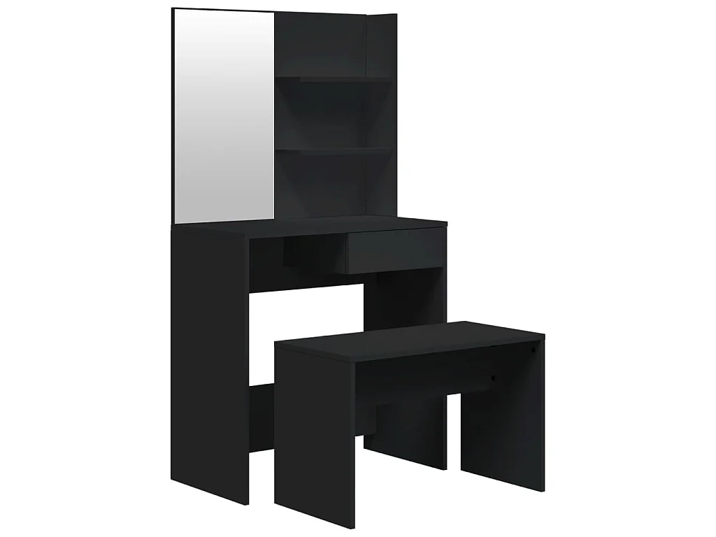 Ensemble de coiffeuse noir 74,5x40x141 cm