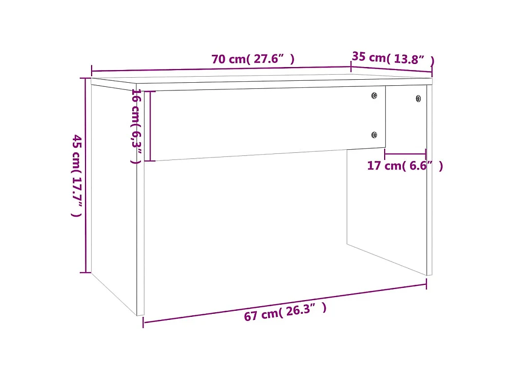 Ensemble de coiffeuse noir 74,5x40x141 cm