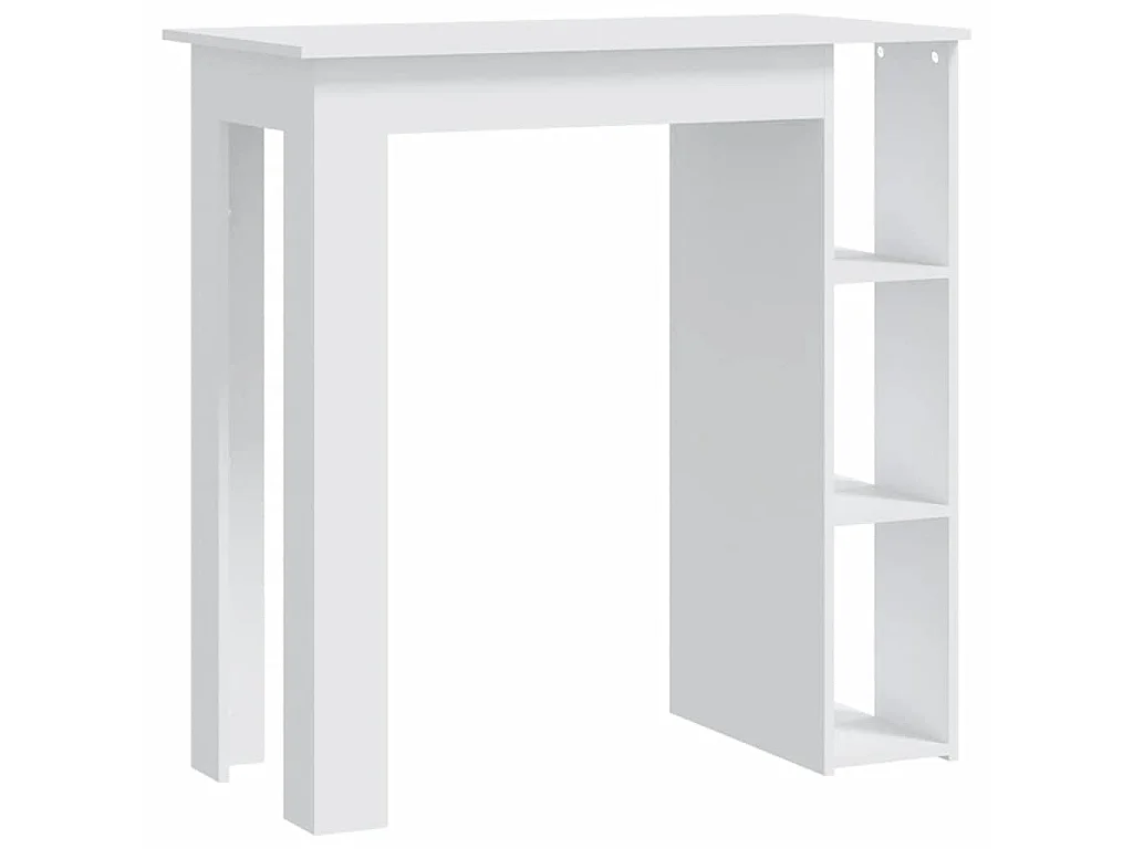 Table de bar et étagère Blanc 102x50x103,5 cm Bois d'ingénierie