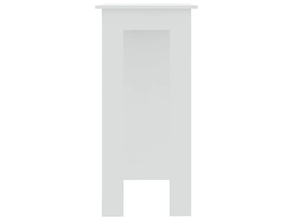 Table de bar et étagère Blanc 102x50x103,5 cm Bois d'ingénierie