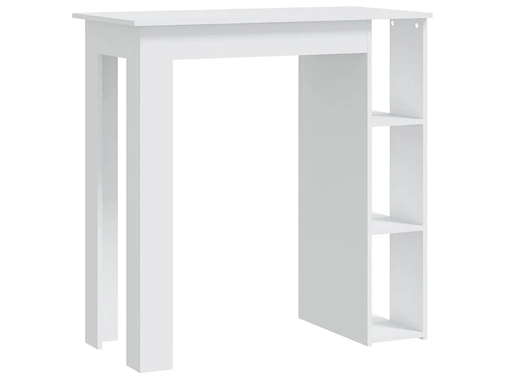 Table de bar et étagère Blanc 102x50x103,5 cm Bois d'ingénierie