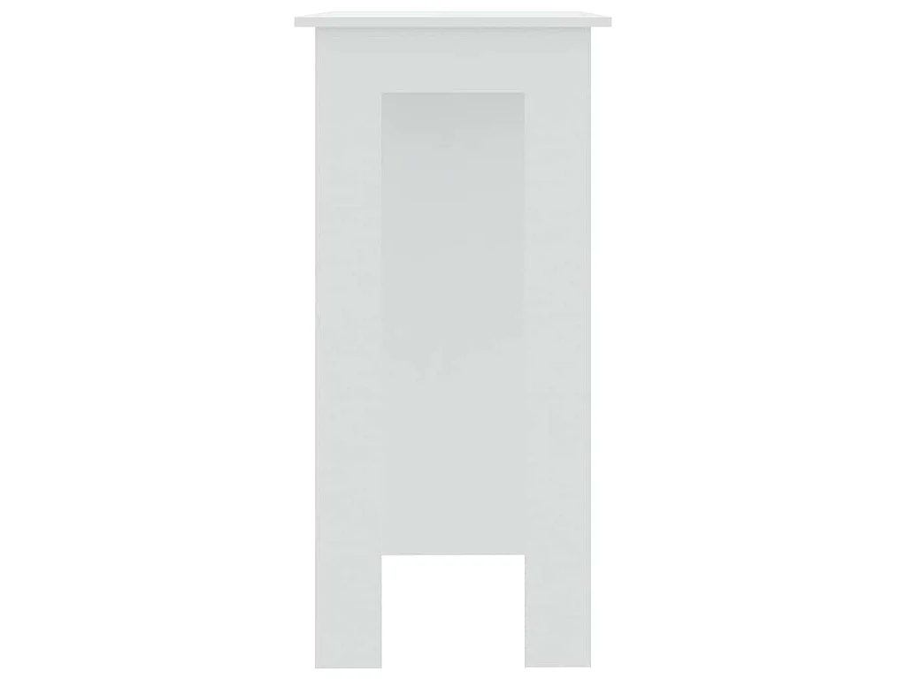 Table de bar et étagère Blanc 102x50x103,5 cm Bois d'ingénierie