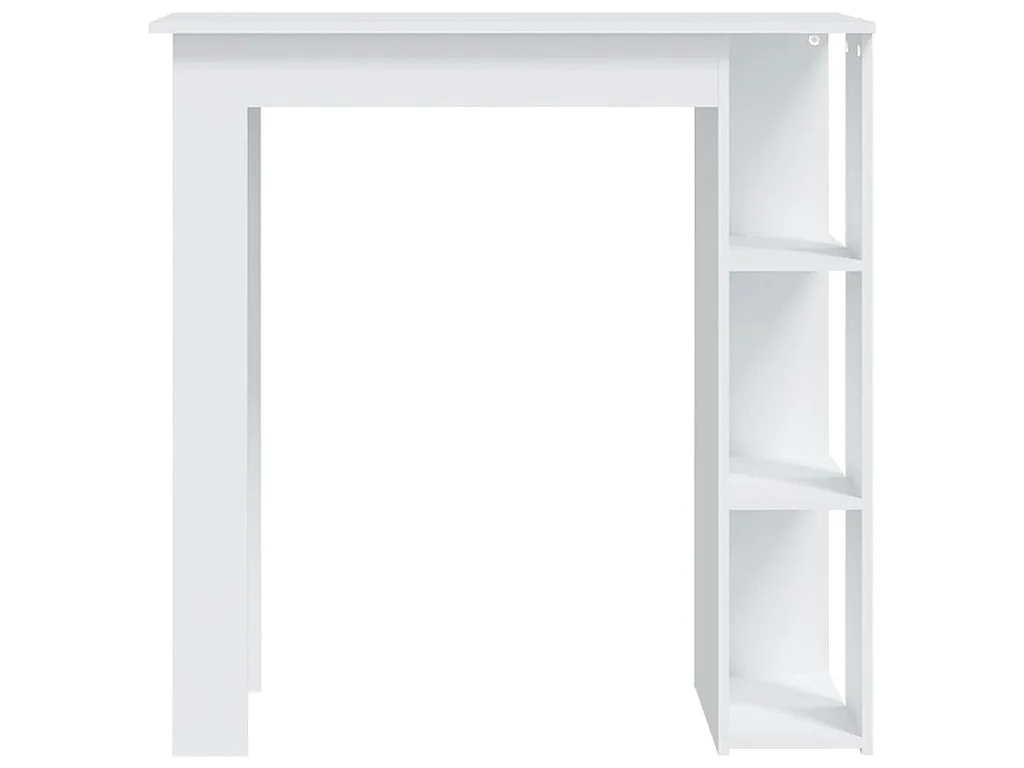 Table de bar et étagère Blanc 102x50x103,5 cm Bois d'ingénierie
