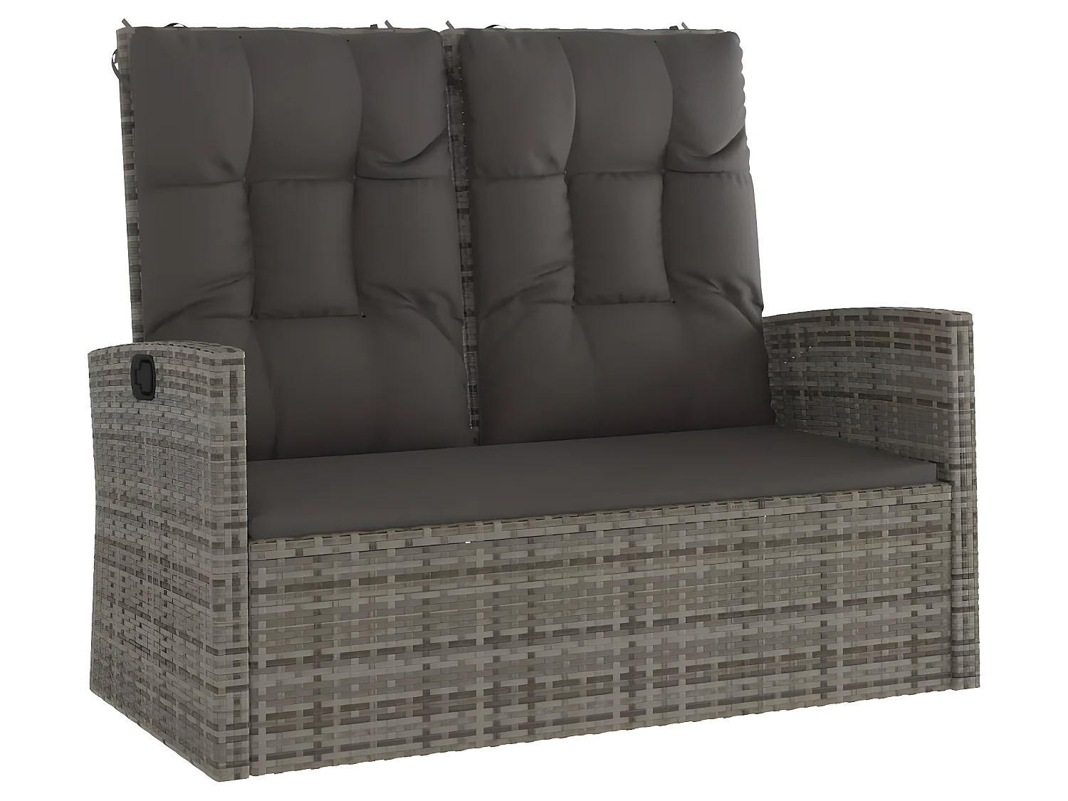 4-tlg. Garten-Lounge-Set mit Kissen Grau Poly Rattan