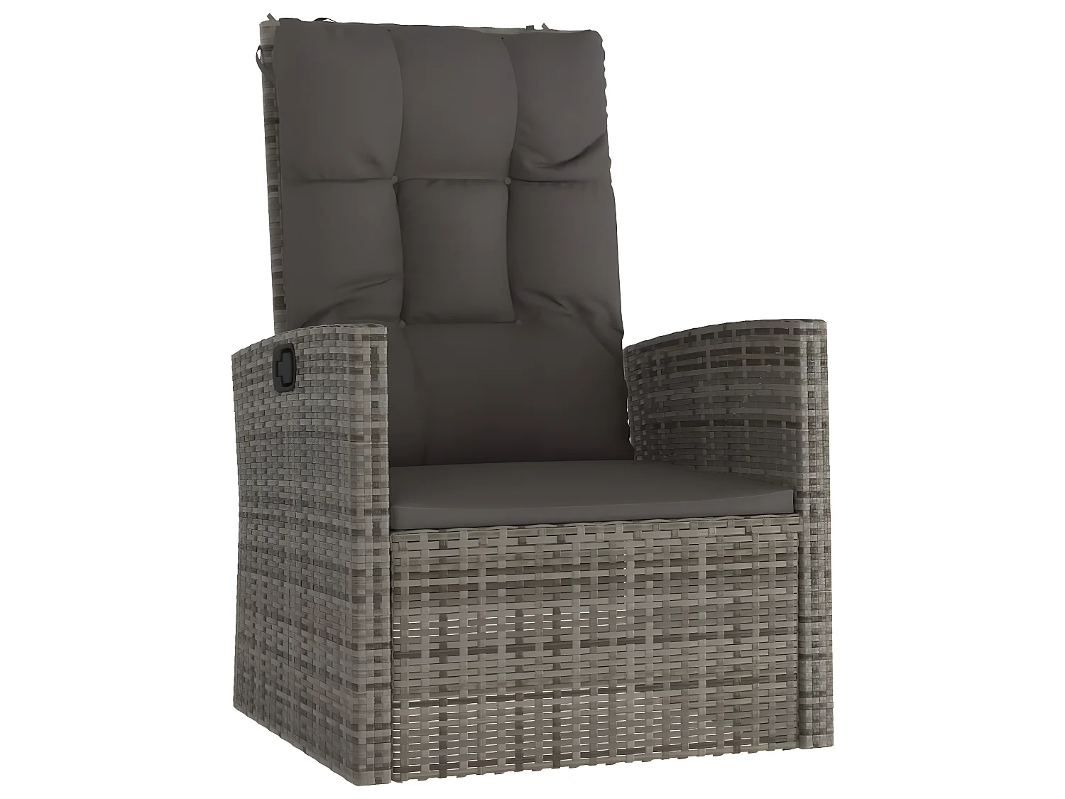 4-tlg. Garten-Lounge-Set mit Kissen Grau Poly Rattan