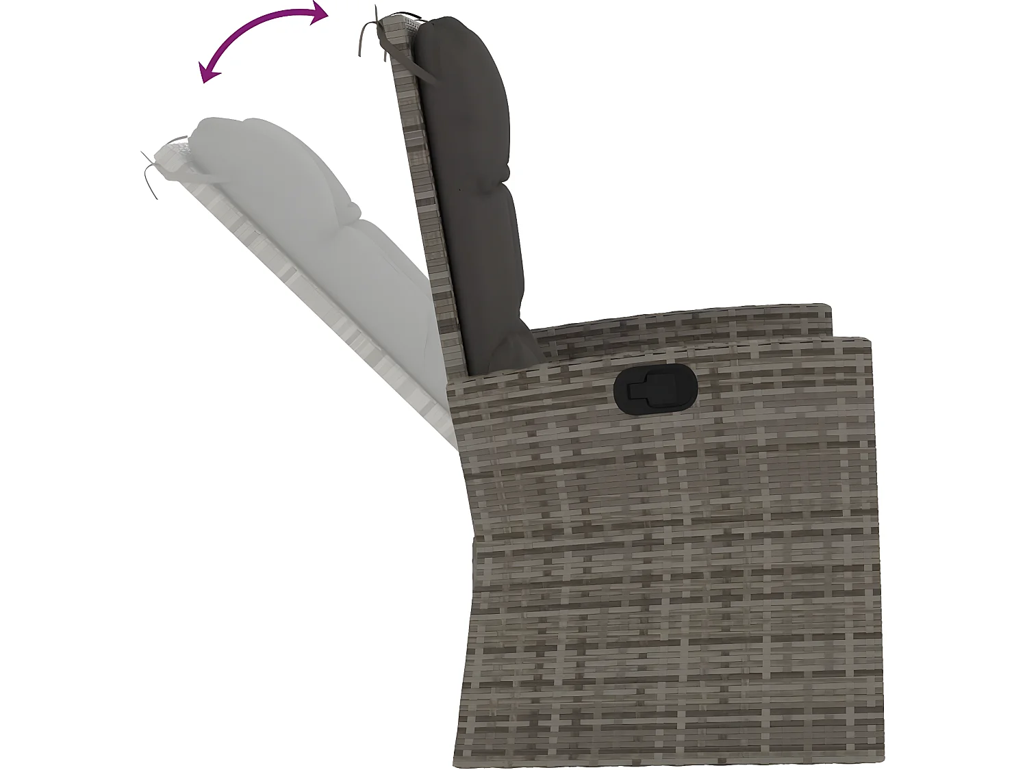 4-tlg. Garten-Lounge-Set mit Kissen Grau Poly Rattan