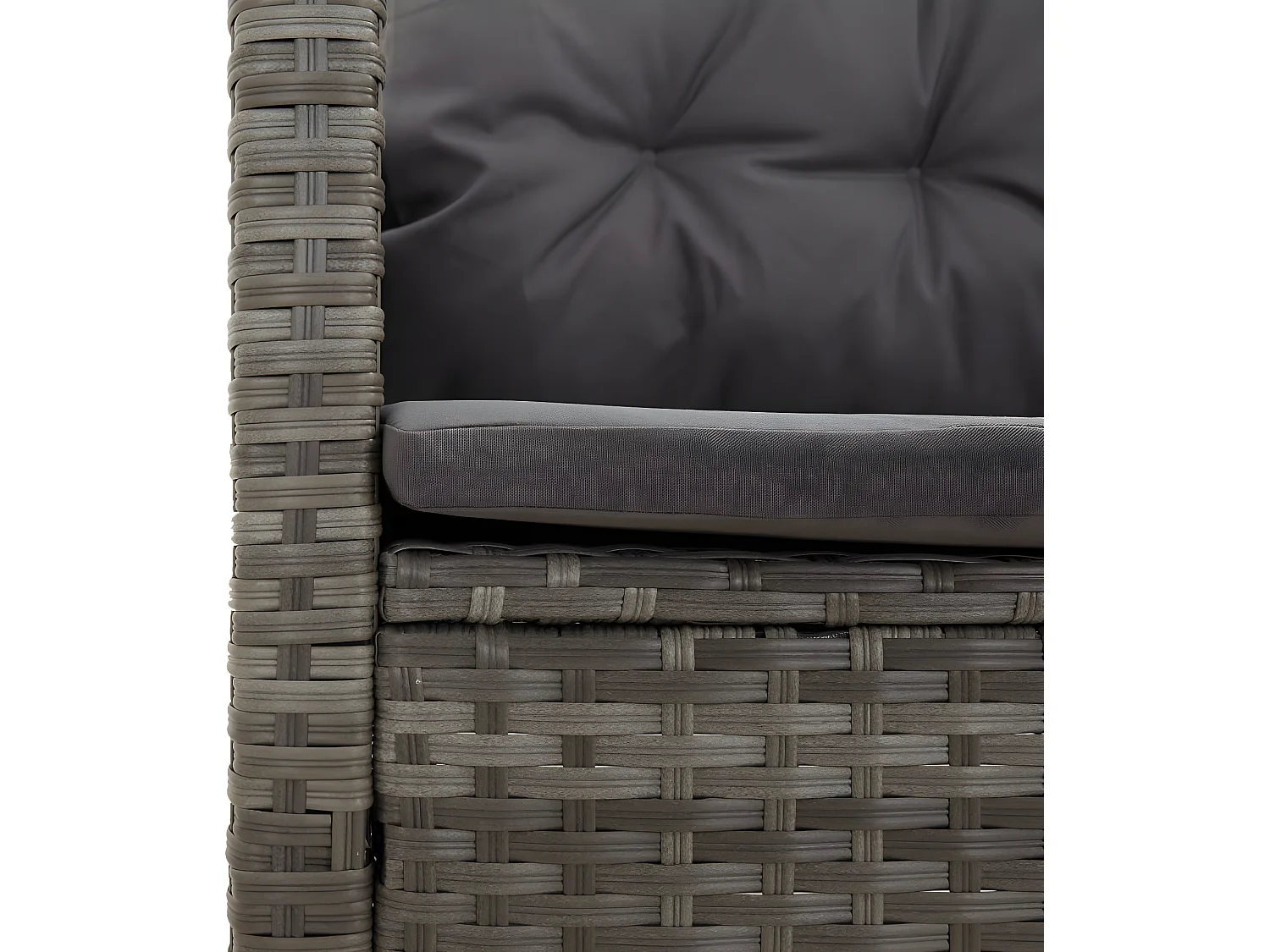 4-tlg. Garten-Lounge-Set mit Kissen Grau Poly Rattan