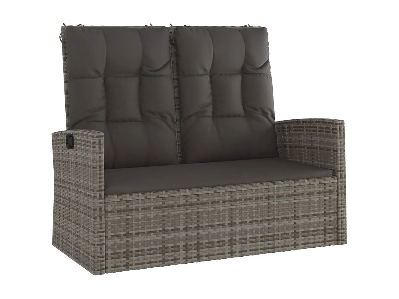 Set Divani da Giardino 4 pz con Cuscini in Polyrattan Grigio