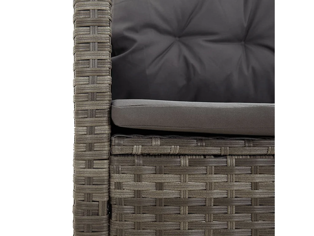 Set Divani da Giardino 4 pz con Cuscini in Polyrattan Grigio