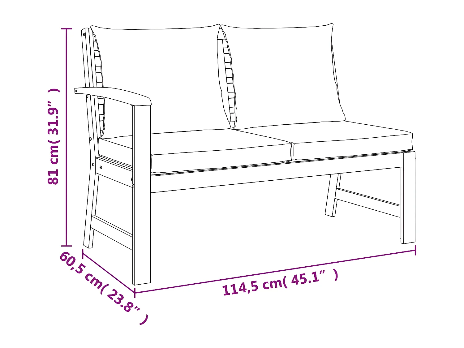 Set da Pranzo Giardino 11 pz con Cuscini Legno Massello Acacia