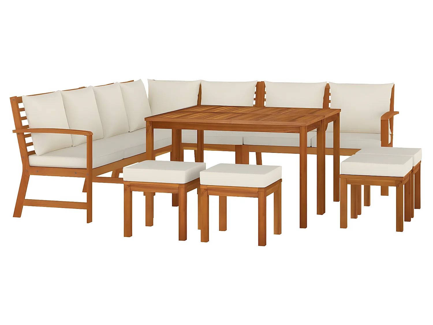 Ensemble à manger de jardin avec coussins 11 pcs bois d'acacia