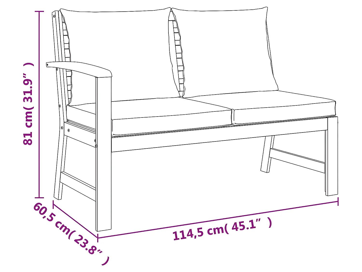 Ensemble à manger de jardin avec coussins 11 pcs bois d'acacia