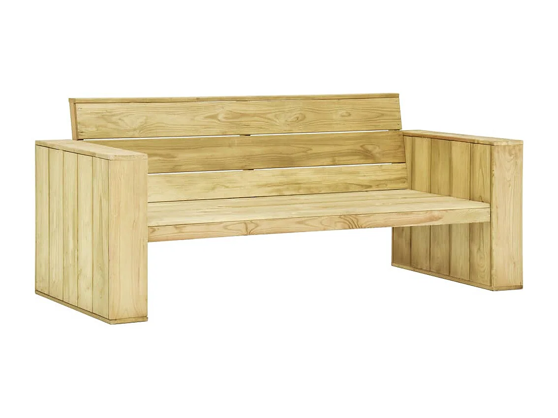 Salon de jardin 5 pcs avec coussins bois de pin imprégné