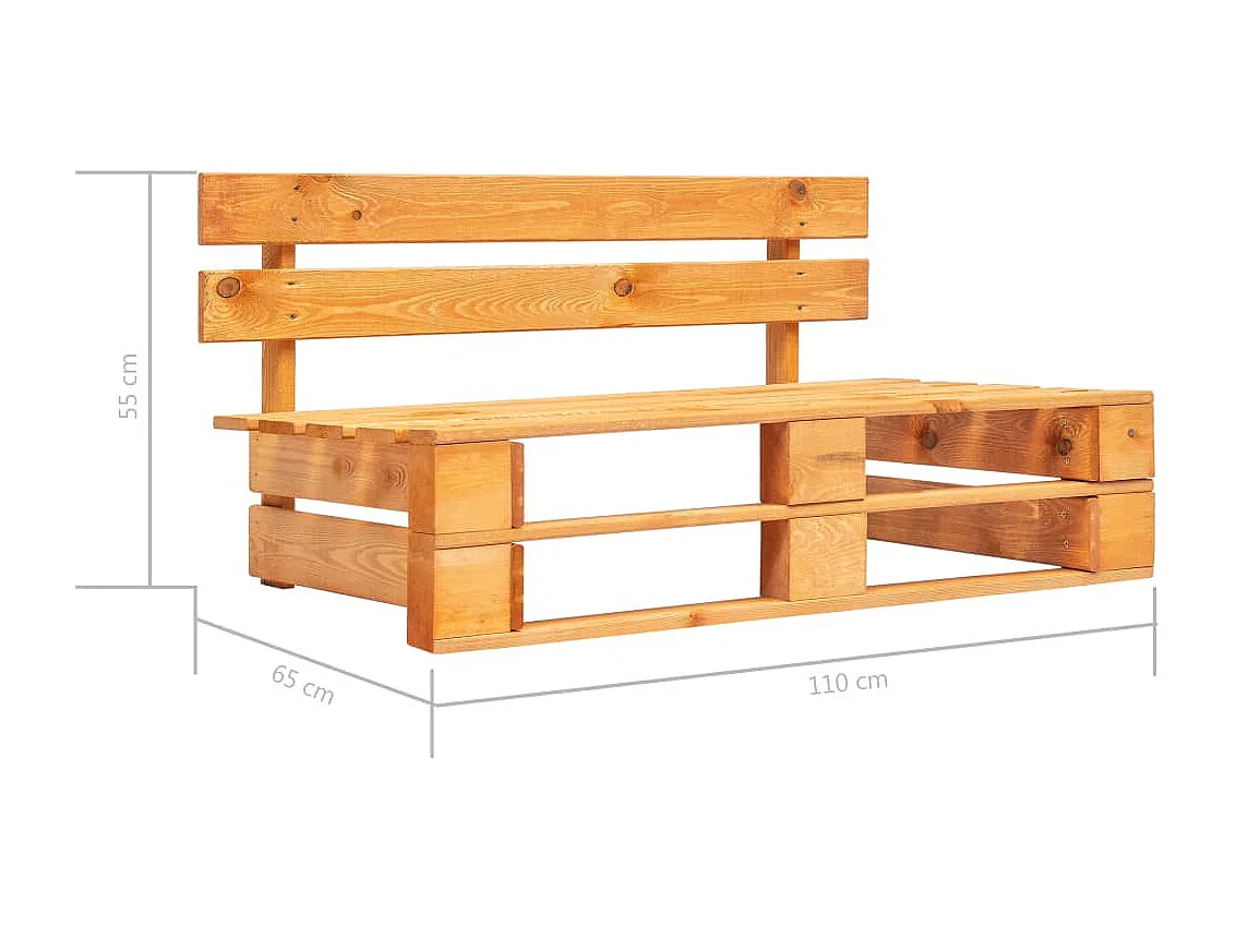 4-delige Loungeset pallet honingbruin geïmpregneerd grenenhout