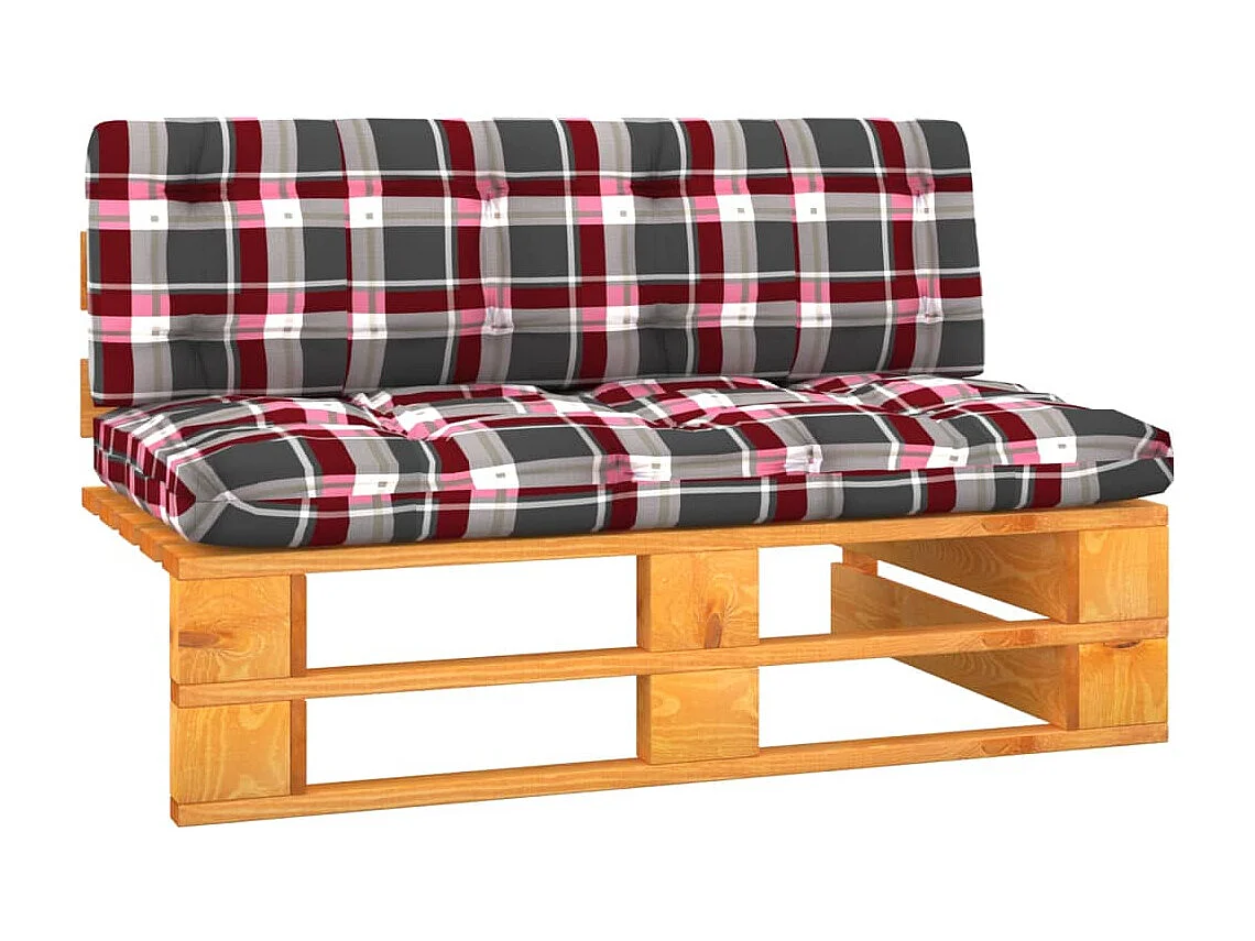 Sofá central palets jardín madera pino impregnada marrón miel