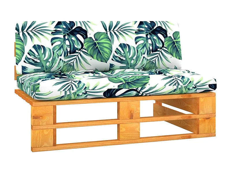 Divano Centrale da Giardino Pallet Legno Pino Impregnato Ambra