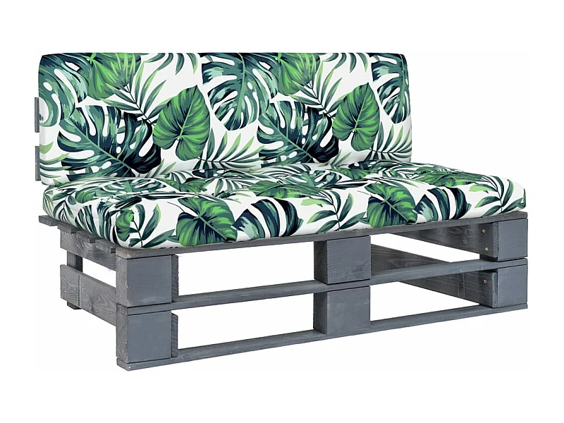 Outdoor-Mittelsofa Paletten Imprägniertes Kiefernholz Grau