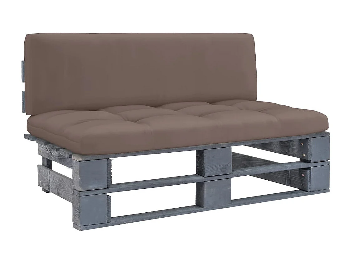 Outdoor-Mittelsofa Paletten Imprägniertes Kiefernholz Grau