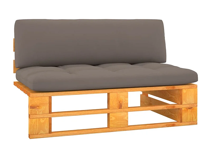 Sofá de centro paletes p/ jardim pinho impregnado castanho-mel