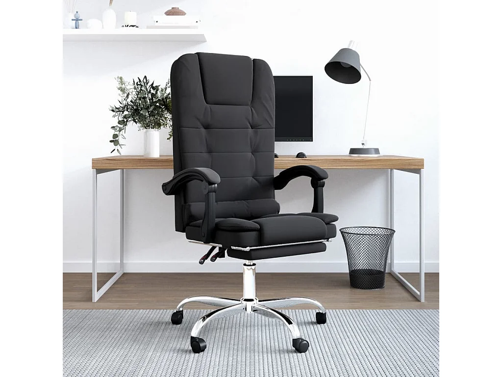 Fauteuil de massage inclinable de bureau Noir Velours