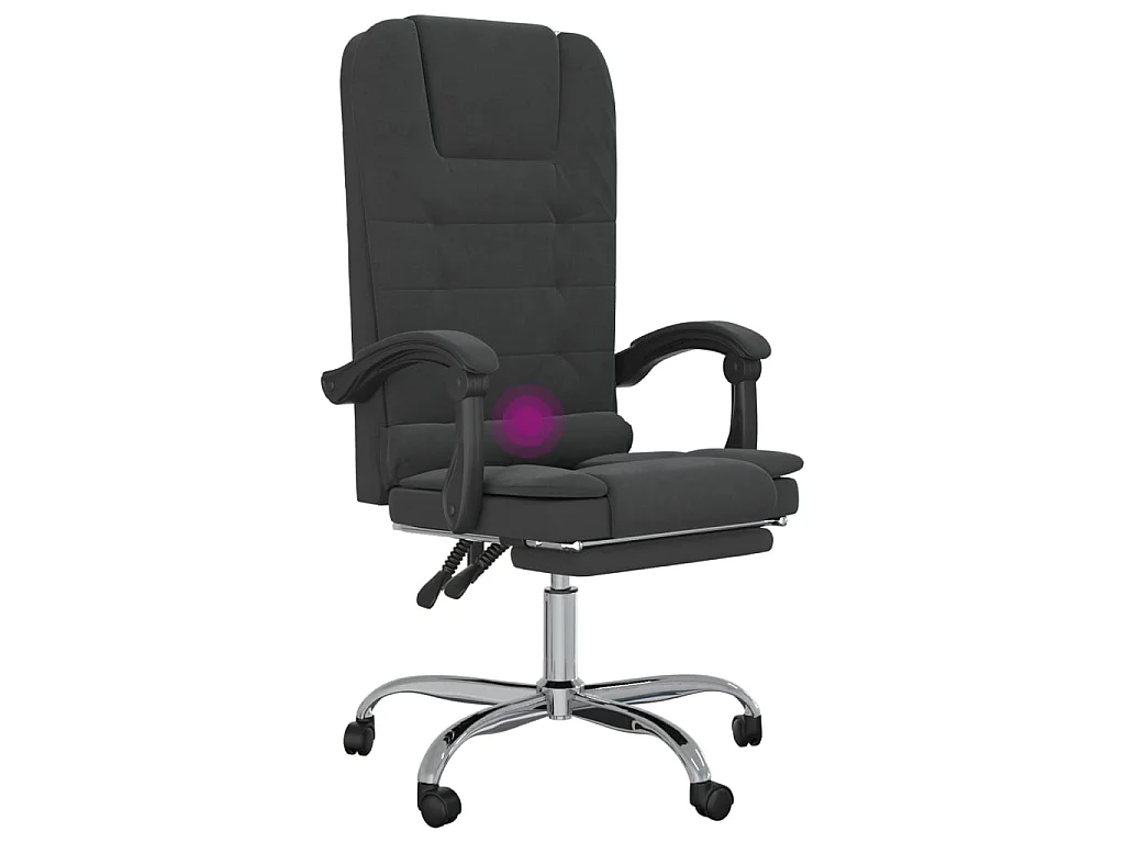 Fauteuil de massage inclinable de bureau Noir Velours