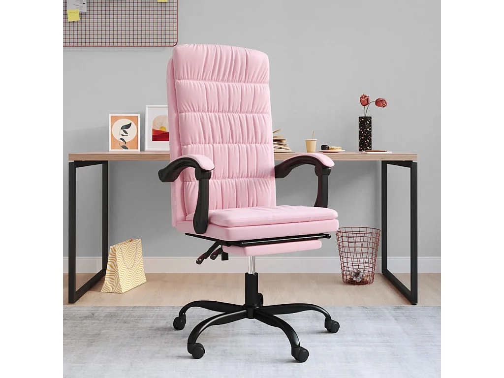 Fauteuil inclinable de bureau Rose Velours
