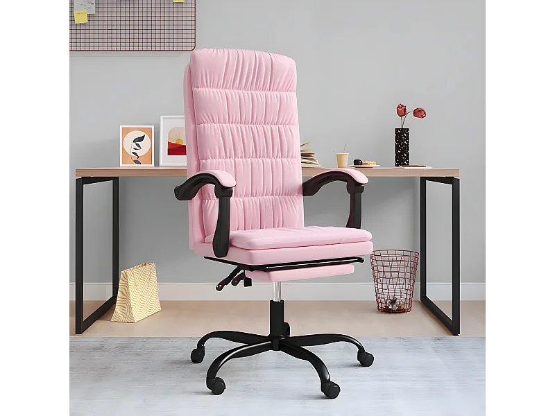 Fauteuil inclinable de bureau Rose Velours