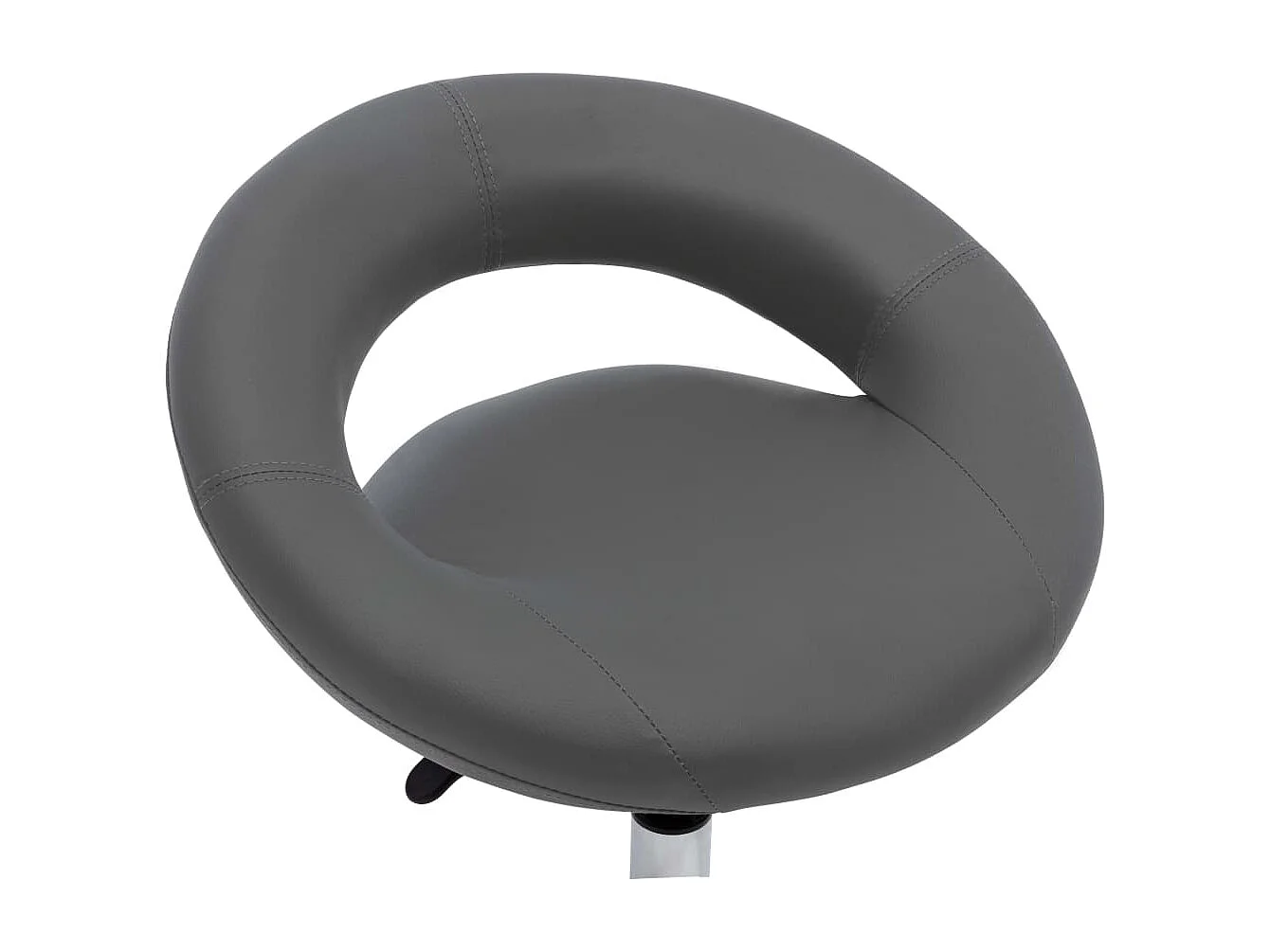 Silla de trabajo con ruedas cuero sintético gris