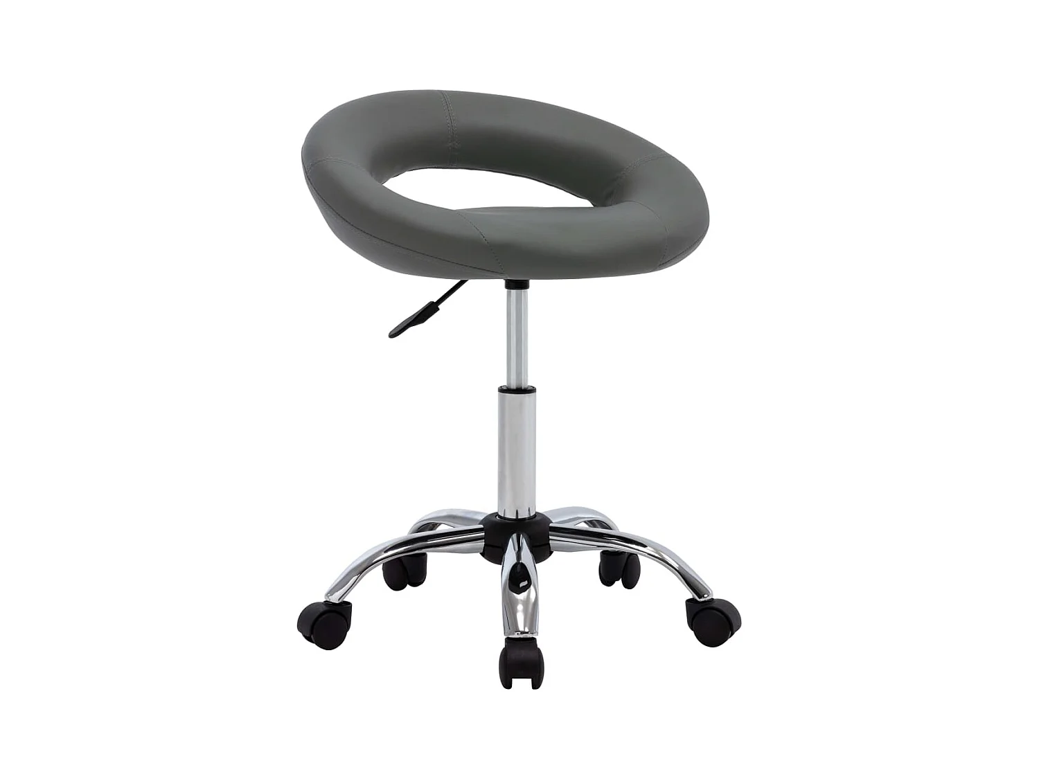 Chaise de travail roulante Gris Similicuir