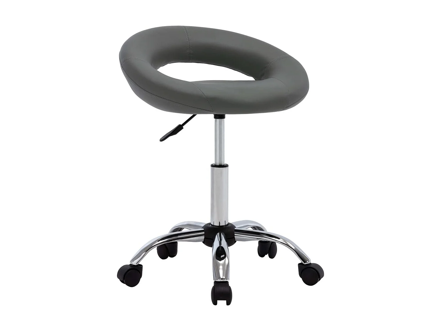 Chaise de travail roulante Gris Similicuir