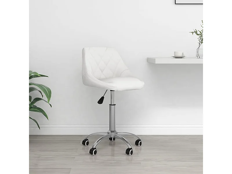 Chaise pivotante de bureau Blanc Similicuir
