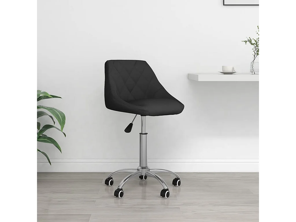 Chaise de bureau pivotante Noir Similicuir
