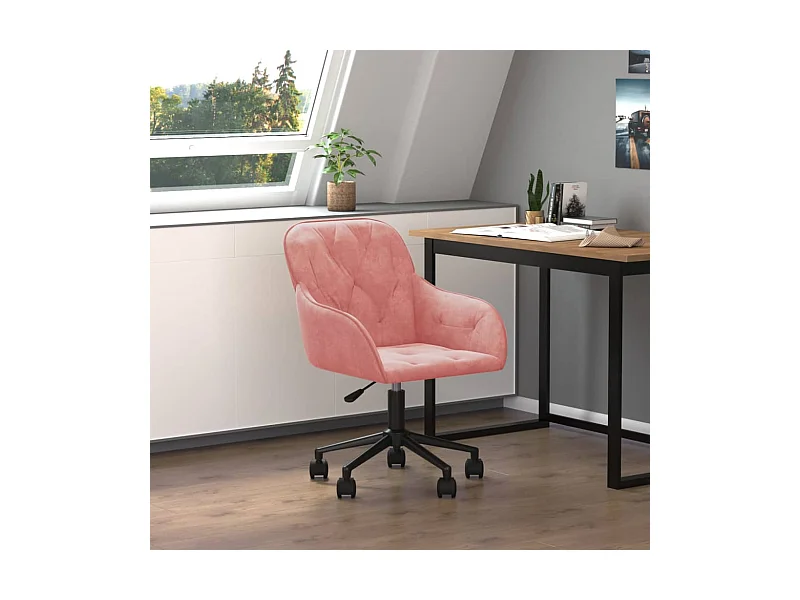Bürostuhl Drehbar Rosa Samt