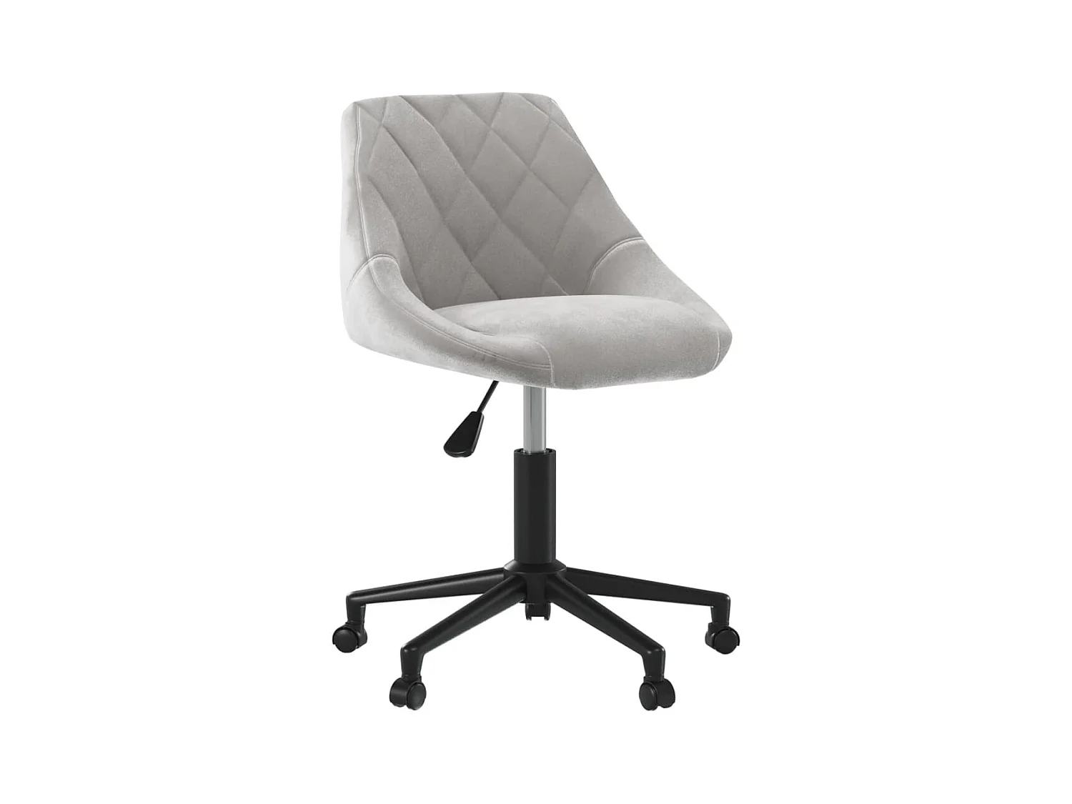 Sedia da Ufficio Girevole Grigio Chiaro in Velluto