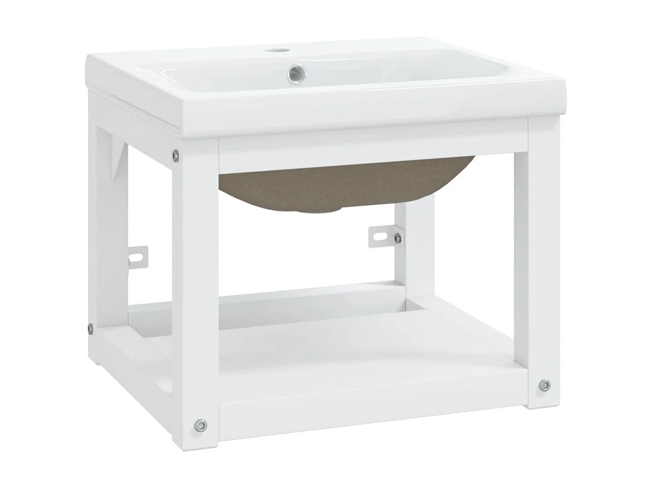 Cadre de lavabo de salle de bain vasque à encastrer Blanc Fer