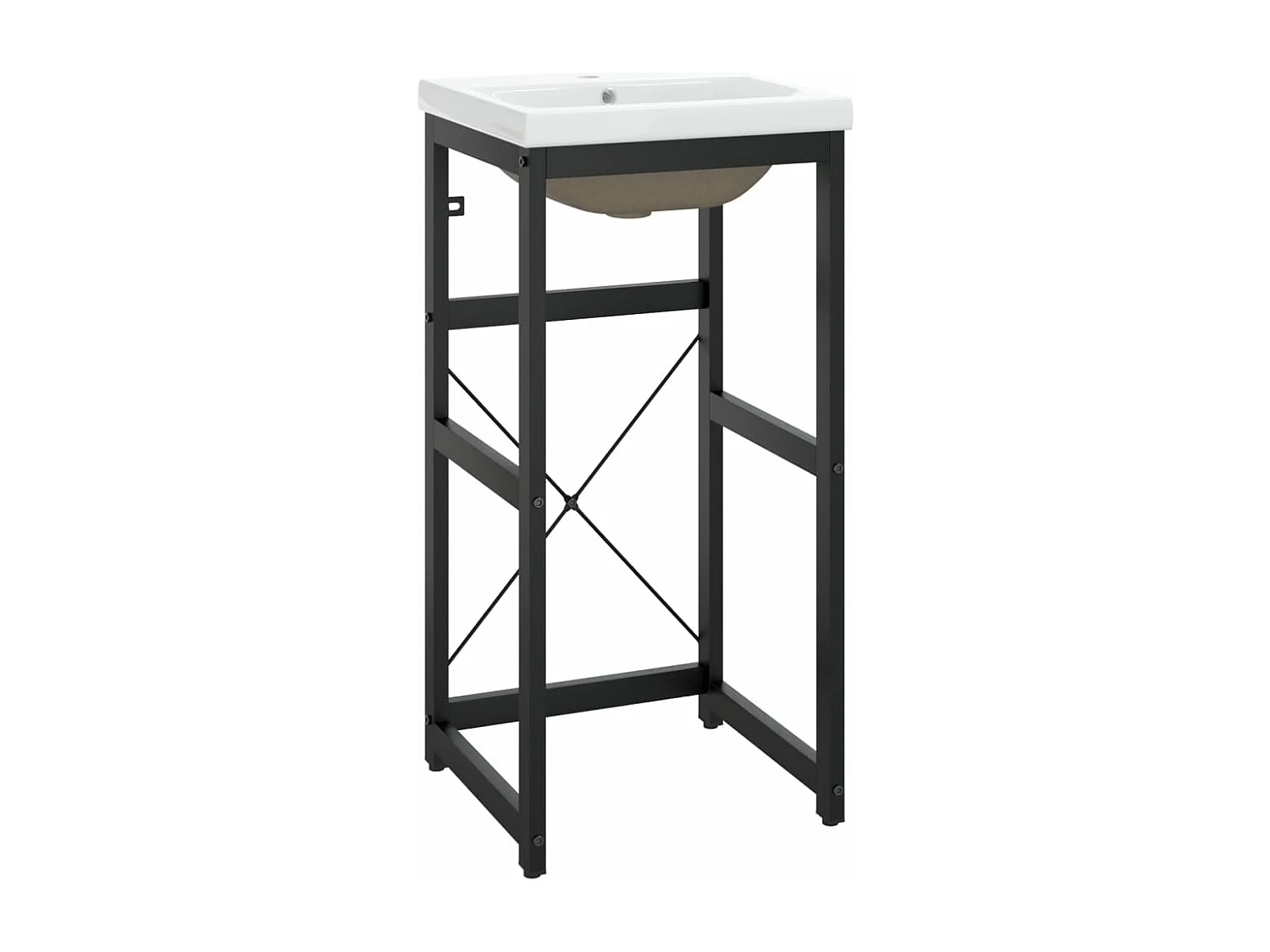 Cadre de lavabo de salle de bain vasque à encastrer Noir Fer